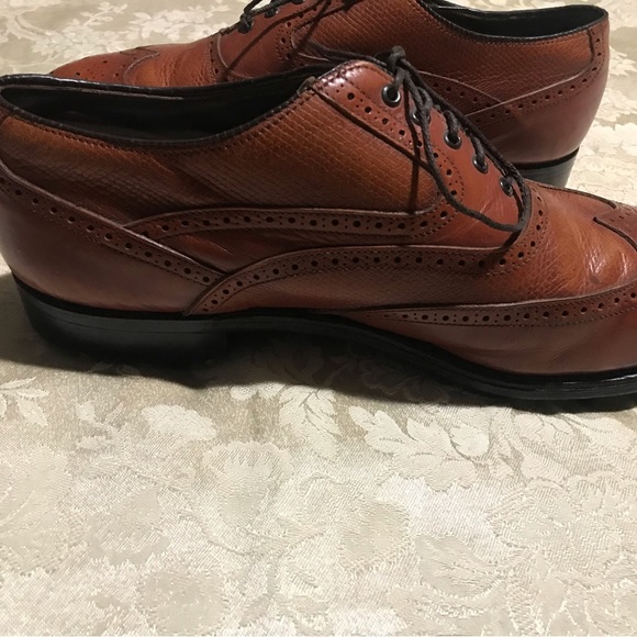 Pre-owned Foot Joy Men’s Brown Saddle Wingtip Classics 51128 - Size 10E - Picture 4 of 13